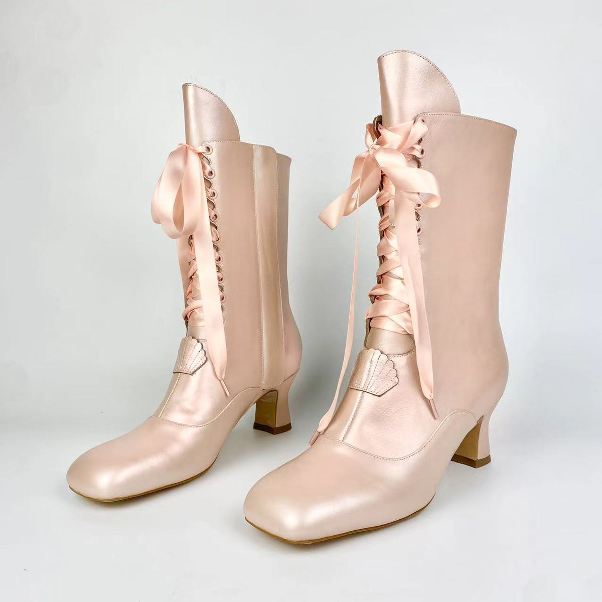 Pink victorian outlet boots