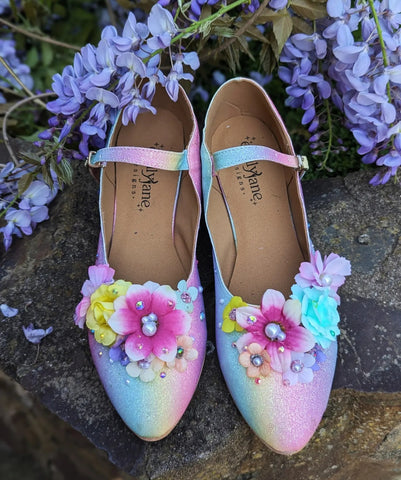 Decorated Pastel Rainbow Unicorn Shoes